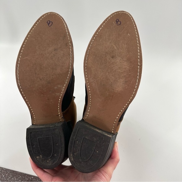 Abilene cowboy boots 6.5 brown black leather western kiltie lace up Prairie Y2k - Picture 7 of 14